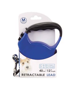 Casual Canine Belted Retractable Lead M 12ft Blu