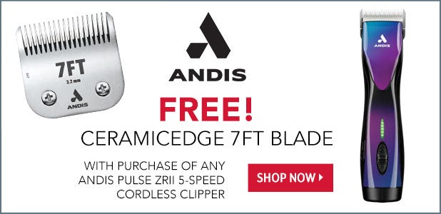 FREE! Andis CeramicEdge 7FT Blade with purchase of any Andis UltraEdge Super 2-Speed Clipper. A $40.59 Value!