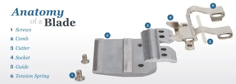 Pet Grooming Clipper Blade Chart Size and Use